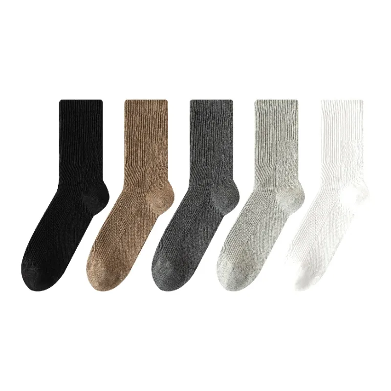 AUGUST Mid Calf Socks Men's 5 Pack Mixed Color-0