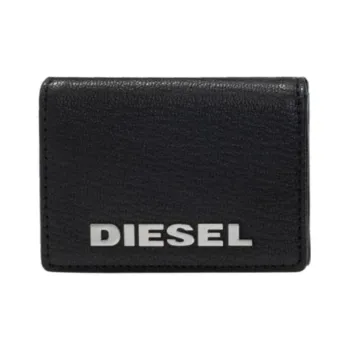 DIESEL Genuine Leather Coin Purse Women's Black