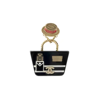 CHANEL Brooches Women's Gold Black