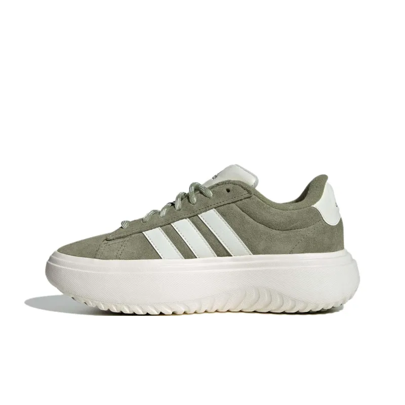 Adidas GRAND COURT PLATFORM Low Top Casual Shoes Women's Green White-0