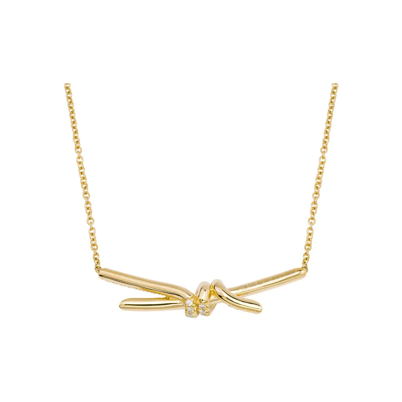 TIFFANY & CO. Knot Collection 18K Gold Necklaces Women's-2
