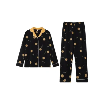 MADALLO Pajama Set Women's Ink Hibiscus Sea