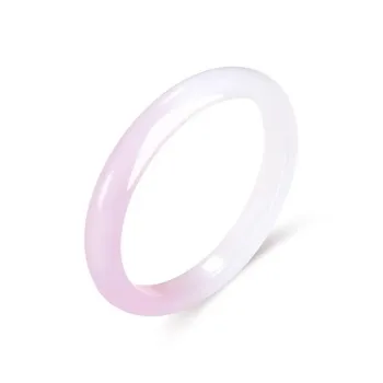 Artisan Lock Heart Jade Chalcedony Bangles Women's