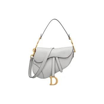 DIOR Saddle Grain Cow Leather Saddle Bag, Shoulder Bag, Crossbody Bag, Handbag Women's Mist Gray