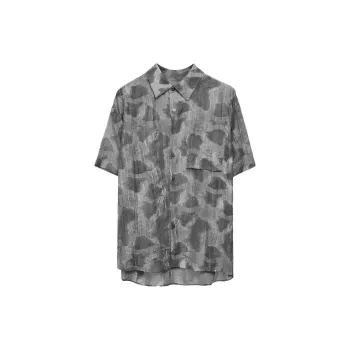 RAYSHOW Shirts Men Gray