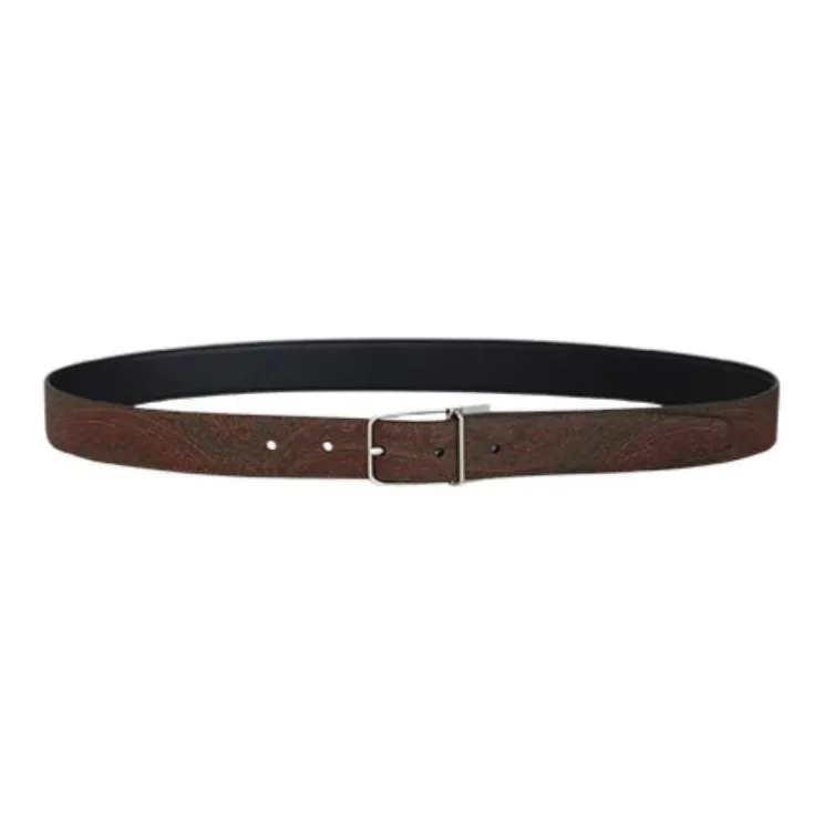 ETRO Reversible Paisley print Leather Belt-1