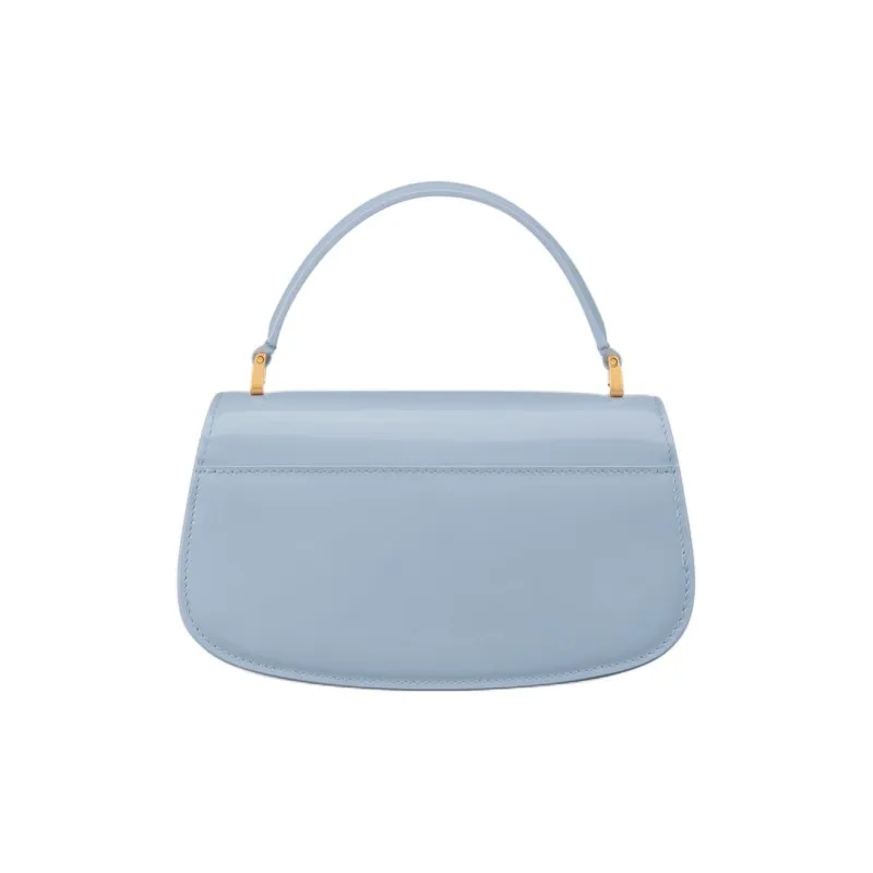 DIOR 30 Montaigne Patent Leather Cowhide Shoulder Bag Crossbody Bag Handbag Small Size Women's Light Blue-2