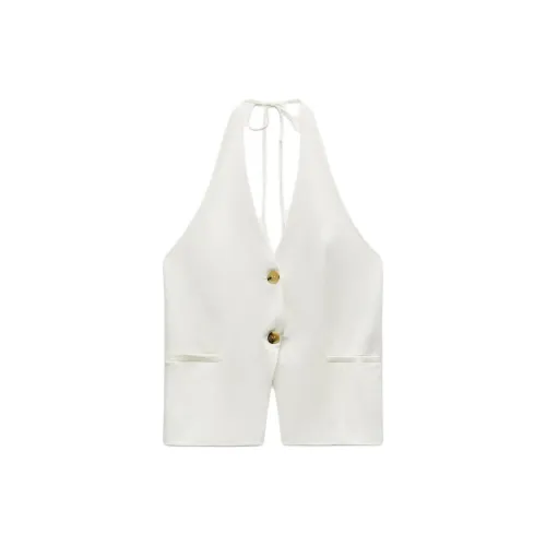 ZARA Trf Tank Tops Women's White