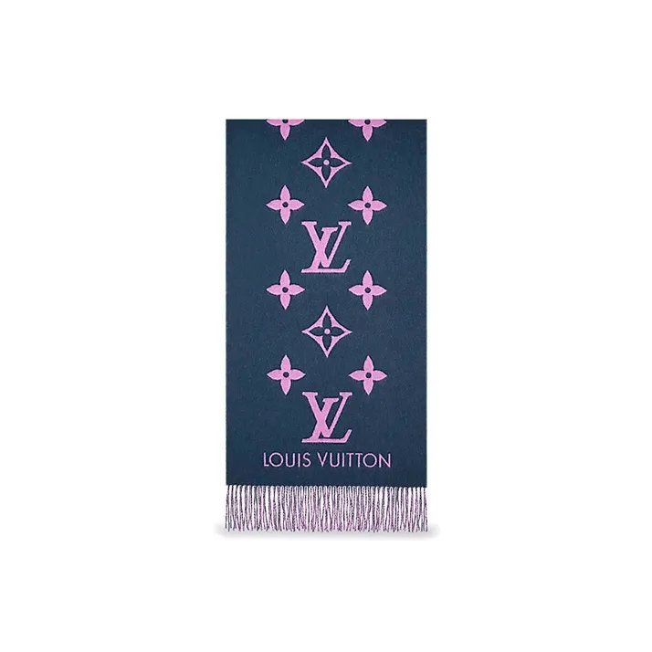 LOUIS VUITTON Knit Scarves Women's Pink Purple-1