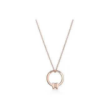 TIFFANY & CO. T Series 18K Rose Gold Necklaces Unisex