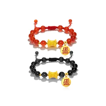 Jodie&Kevin The God Of Wealth Ancestral Court Joint Name Agate Jade Bracelets Unisex