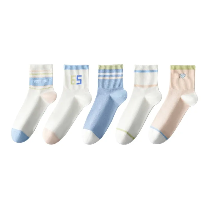 MIIOW Mid Calf Socks Women's 5 Pack-0