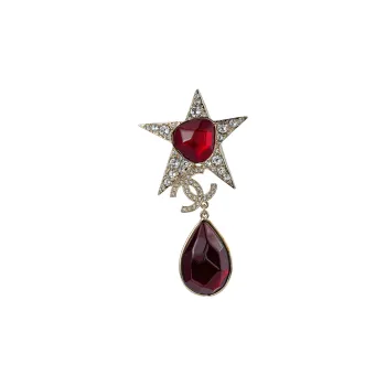 CHANEL Brooches Women's Red