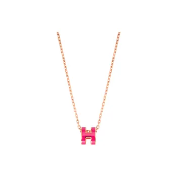 HERMES POP H Collection Gold Plated Necklaces Women's Rose Gold Chain