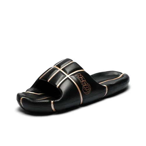 Ballspark x HZCP EVA Slip Resistant Basketball Trendy Casual Slippers Unisex Black Gold