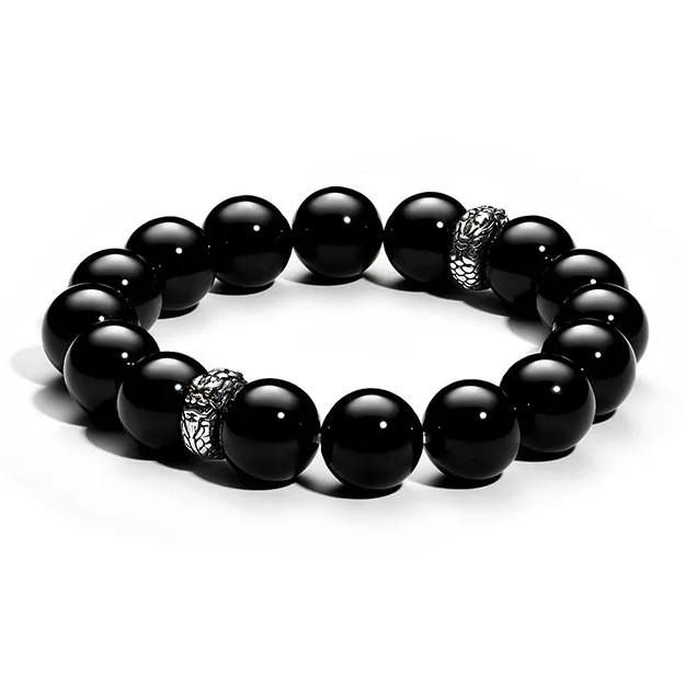 MYSH Natural Obsidian Bracelets Men's-2