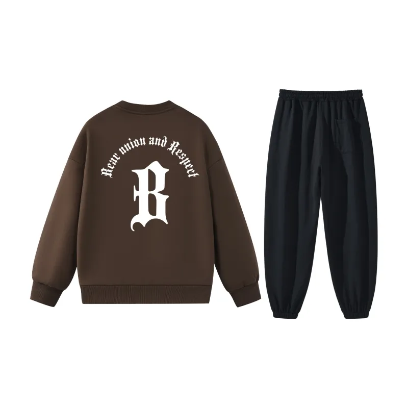 BEAR UNION Sweatshirt Set Fall Unisex-20