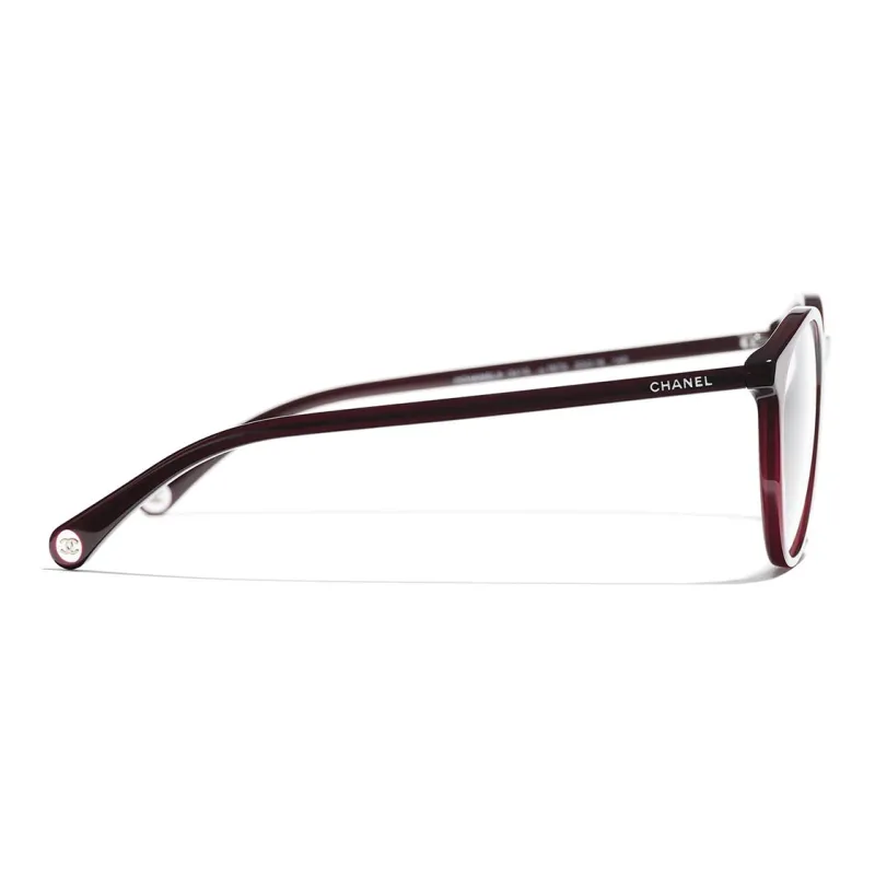 CHANEL Eyeglass Frames Unisex Red-3