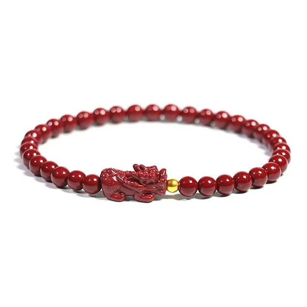 Inkopper Reconstructed Cinnabar Jade Bracelets Unisex-1