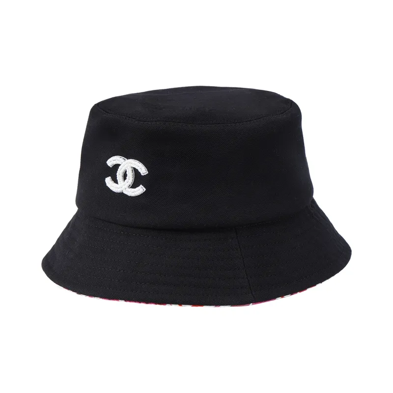 CHANEL Cotton Bucket Hats Women's Black-0