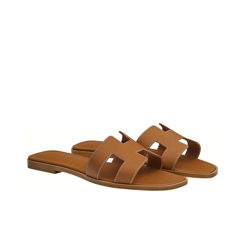 HERMES Oran Sandals Brown Women's-2