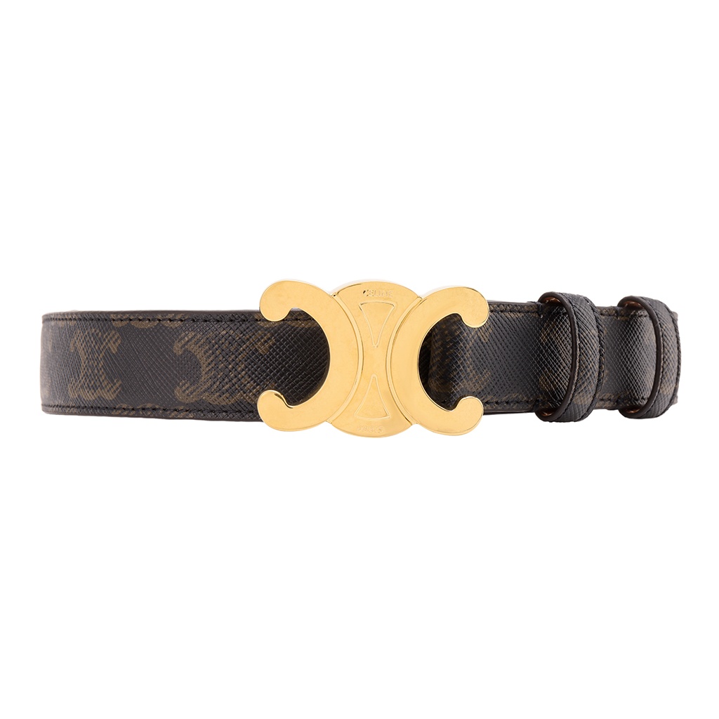 CELINE Triomphe Medium Buckle Belt 80 - POIZON