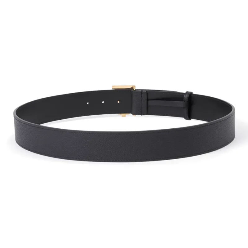 Burberry Cow Leather Belts Men's Black Width  4cm-1