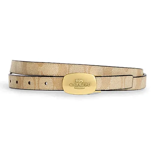COACH PU Cow Leather Leather Belts Unisex Gold 1.8CM