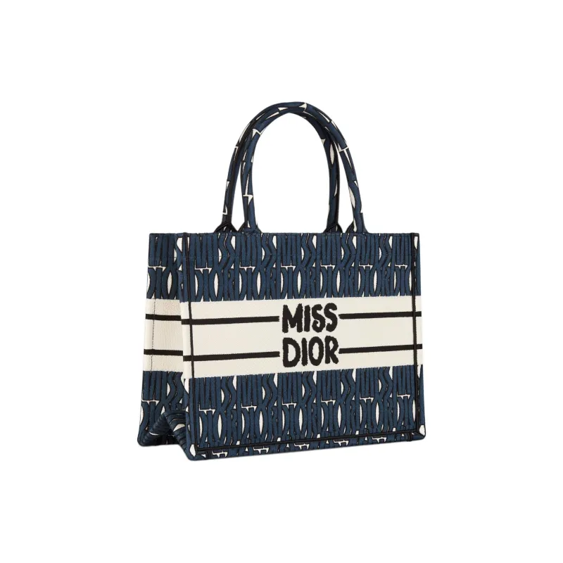 DIOR BookToteMiss Dior Embroidery Tote Bag, Shopping Bag, Handbag Medium Size Women's Dark Blue-1
