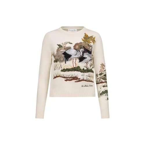 DIOR Quarterly New Products Cashmere Sweaters Women's Off White