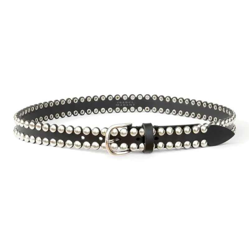 ISABEL MARANT Zap Studed Leather Belt-0