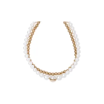 MIU MIU Metal Necklaces Women's Gold/White
