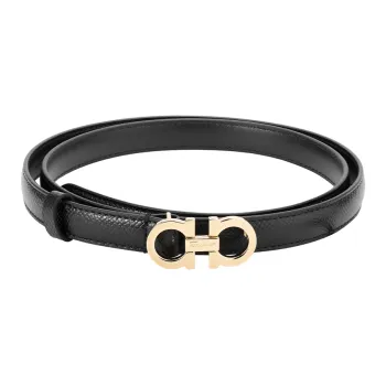 FERRAGAMO Leather Belts Women's Black Width 1.5CM