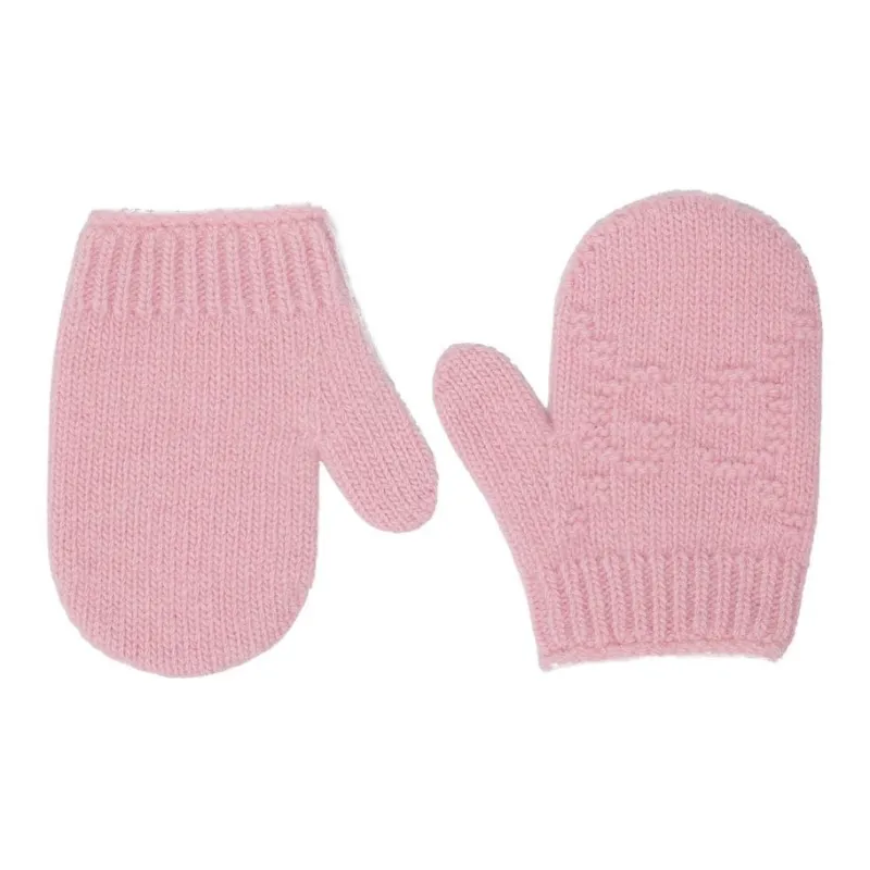GUCCI Knit Gloves Kids Pink-0