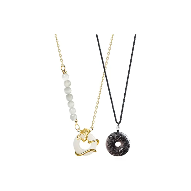 GUDS GAVE Obsidian Jade Necklaces Unisex-0