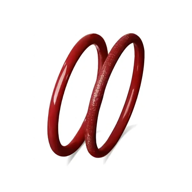Xifeng Building Cinnabar Jade Bangles Women's-2