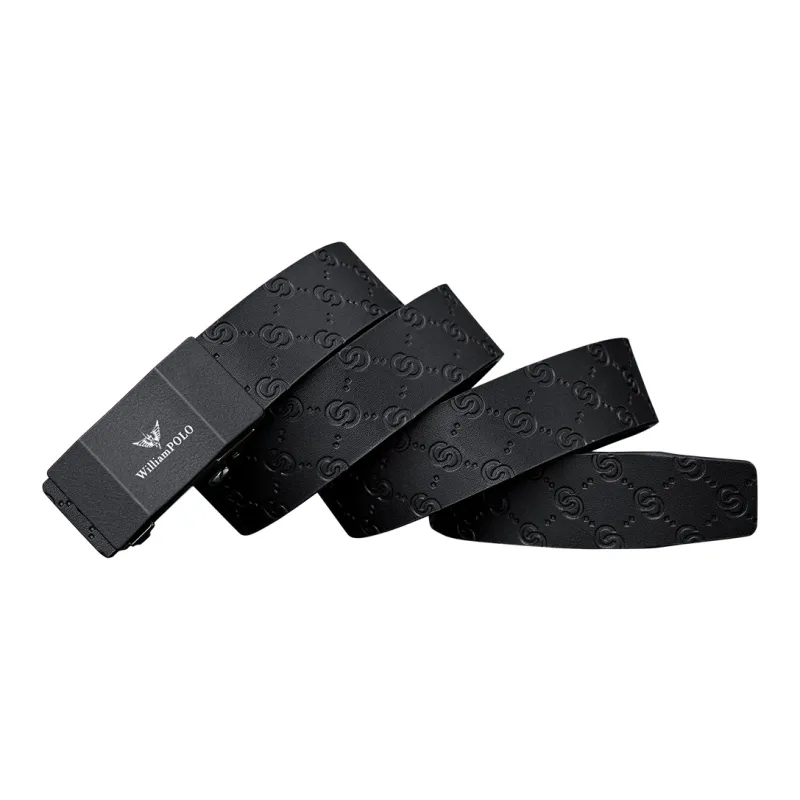 WilliamPOLO Surface Cow Split Leather/Sole Microfiber Leather Belts Men's 3.4cm Wide-4