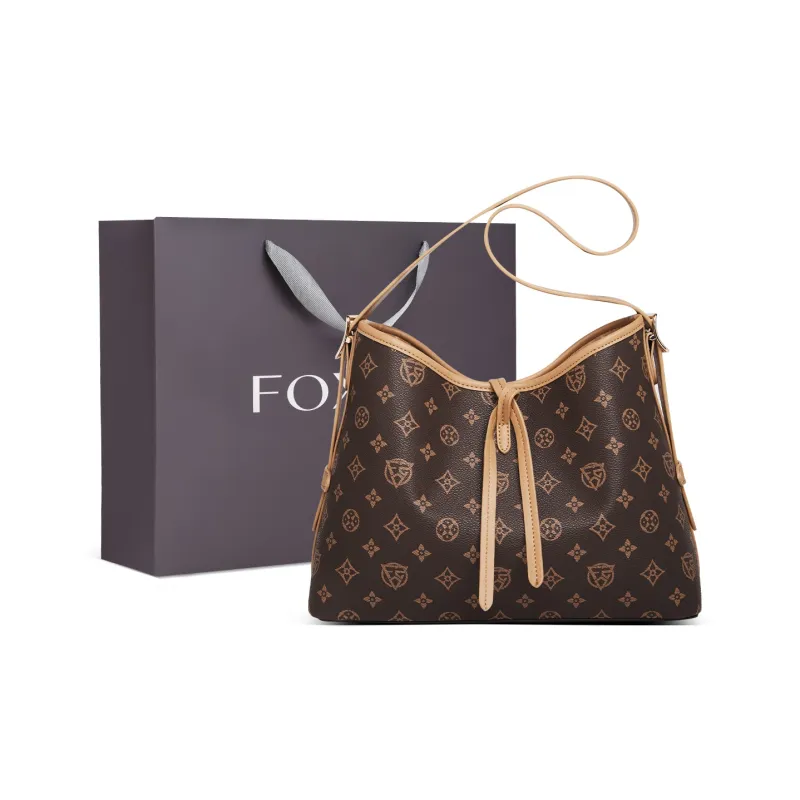 FOXER Synthetic Leather Shoulder Bag Women's Coffee/Apricot-14