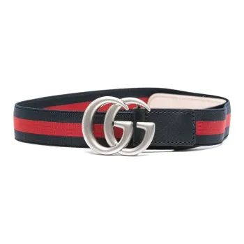 GUCCI Double G buckle Web strap Belt