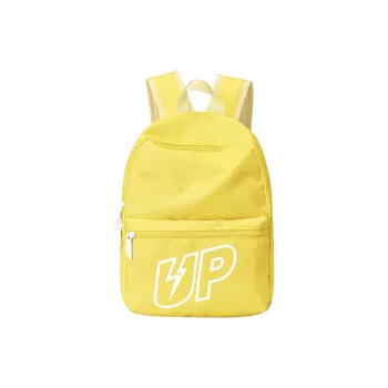 TURN UP Polyester Students Backpack Trumpets Unisex Beige Yellow