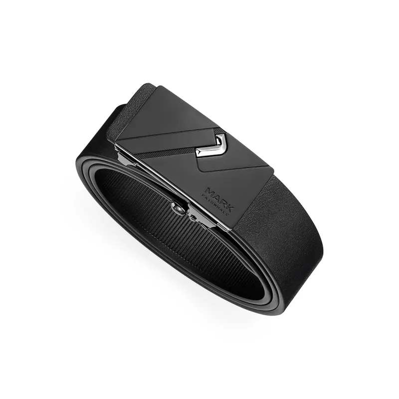 FAIRWHALE Genuine Leather Automatic Buckle Business Youth Innerwear Belt Leather Belts Men's Width 3.4-4