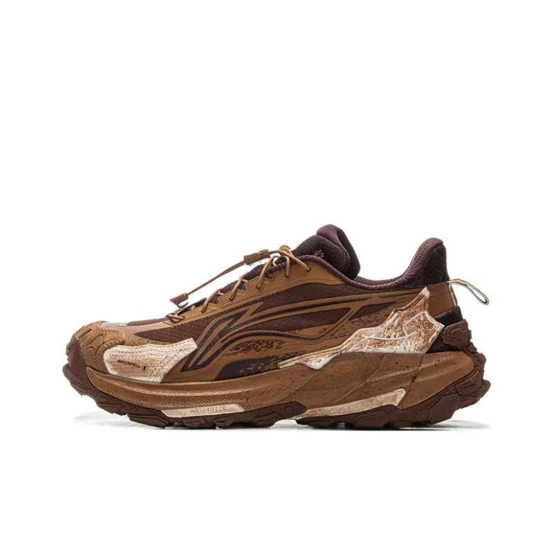 LiNing Elegance 2.0 Anti-Slip Wear-Resistant Low-Top Trekking Shoes Unisex Tan-0