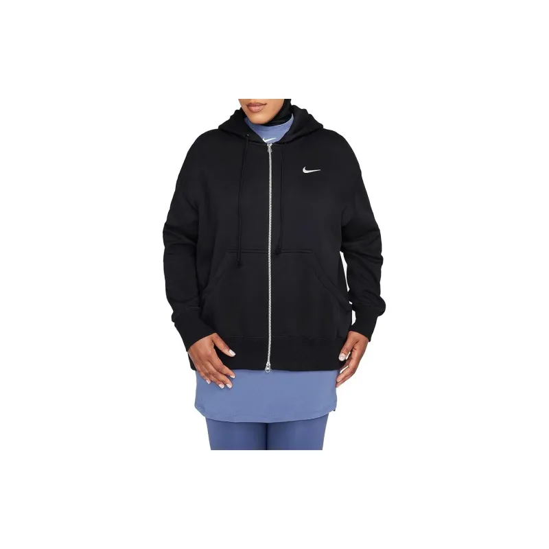 Nike Women's Phoenix Fleece Oversized Full Zip Hoodie Black-1