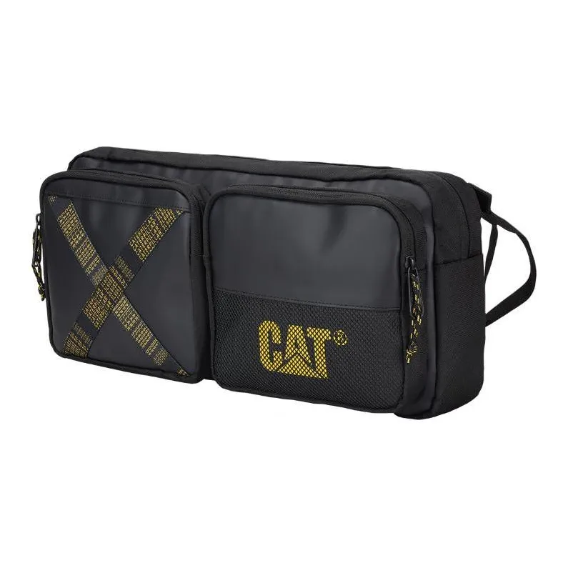 CAT Polyester With PU Shoulder Bag, Crossbody Bag Tubas Men's Black-1