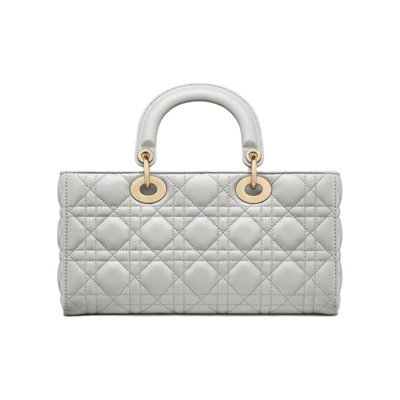 DIOR Lady D Joy Lambskin Lady Dior Bag, Shoulder Bag, Crossbody Bag, Handbag Medium Size Women's Mist Gray-3