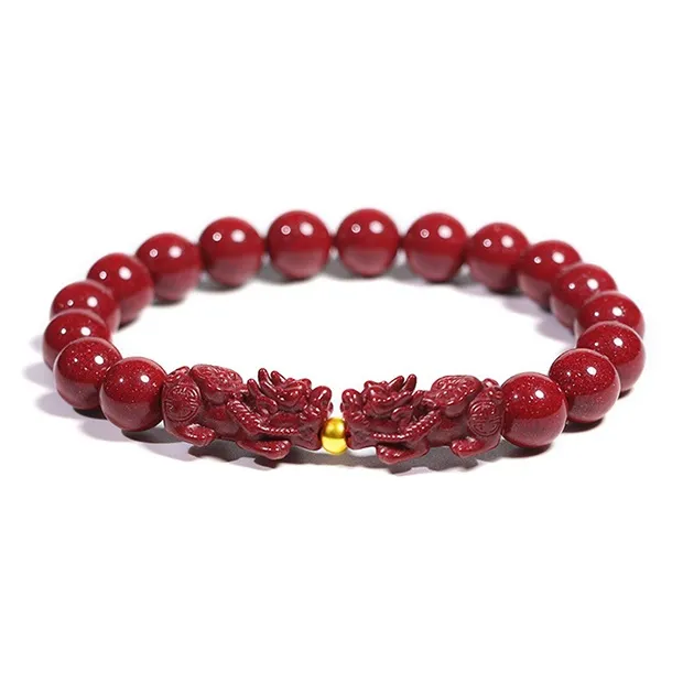 Inkopper Reconstructed Cinnabar Jade Bracelets Unisex-5