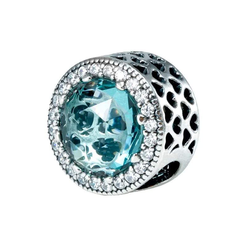 Pandora 925 Sterling Silver Pendants Women's Glacier Blue-3