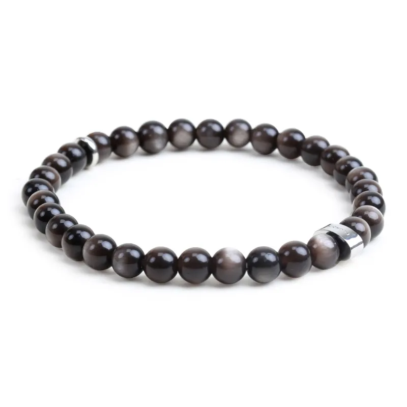 FOUNDIN Gold Sheen Obsidian Silver Sheen Obsidian Bracelets Unisex-25