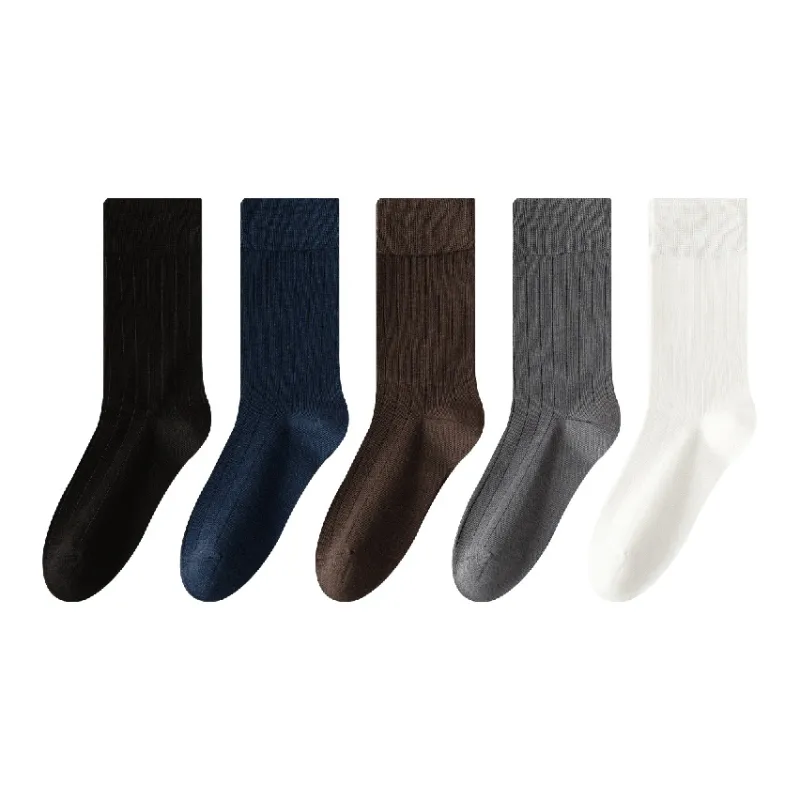 AUGUST Mid Calf Socks Men's 5 Pack Mixed Color-0
