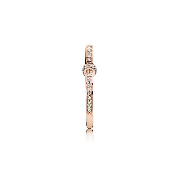 Pandora Copper Silver Alloy Rings Women's Rose Gold-1
